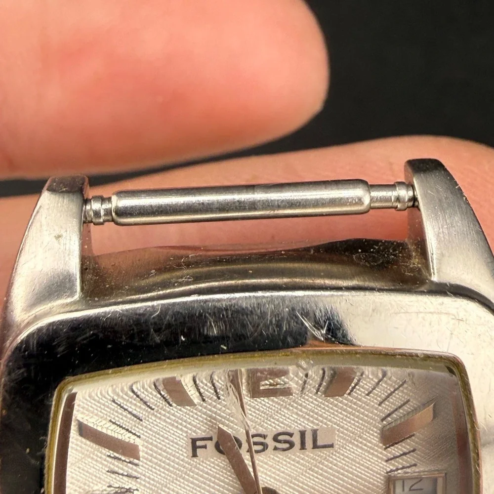 Vintage Fossil Watch Silver Tone No Band Untested